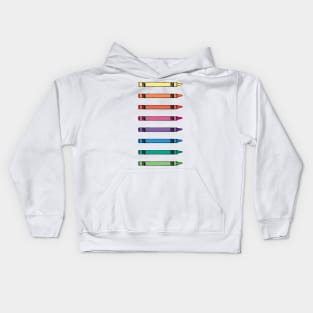 Rainbow Crayon Illustration Set Kids Hoodie